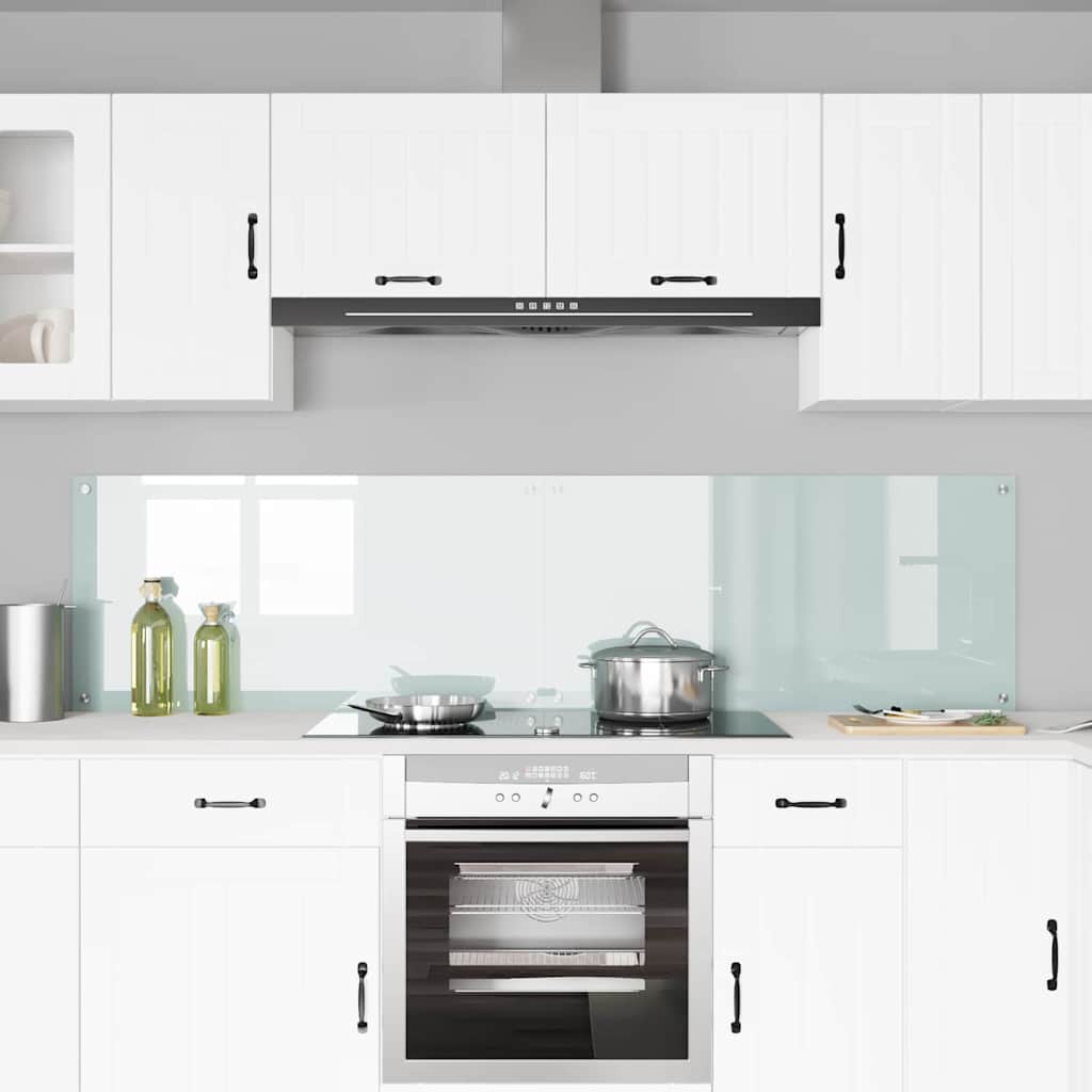 Kitchen Backsplash White 100 x 50 cm Tempered Glass